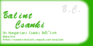 balint csanki business card